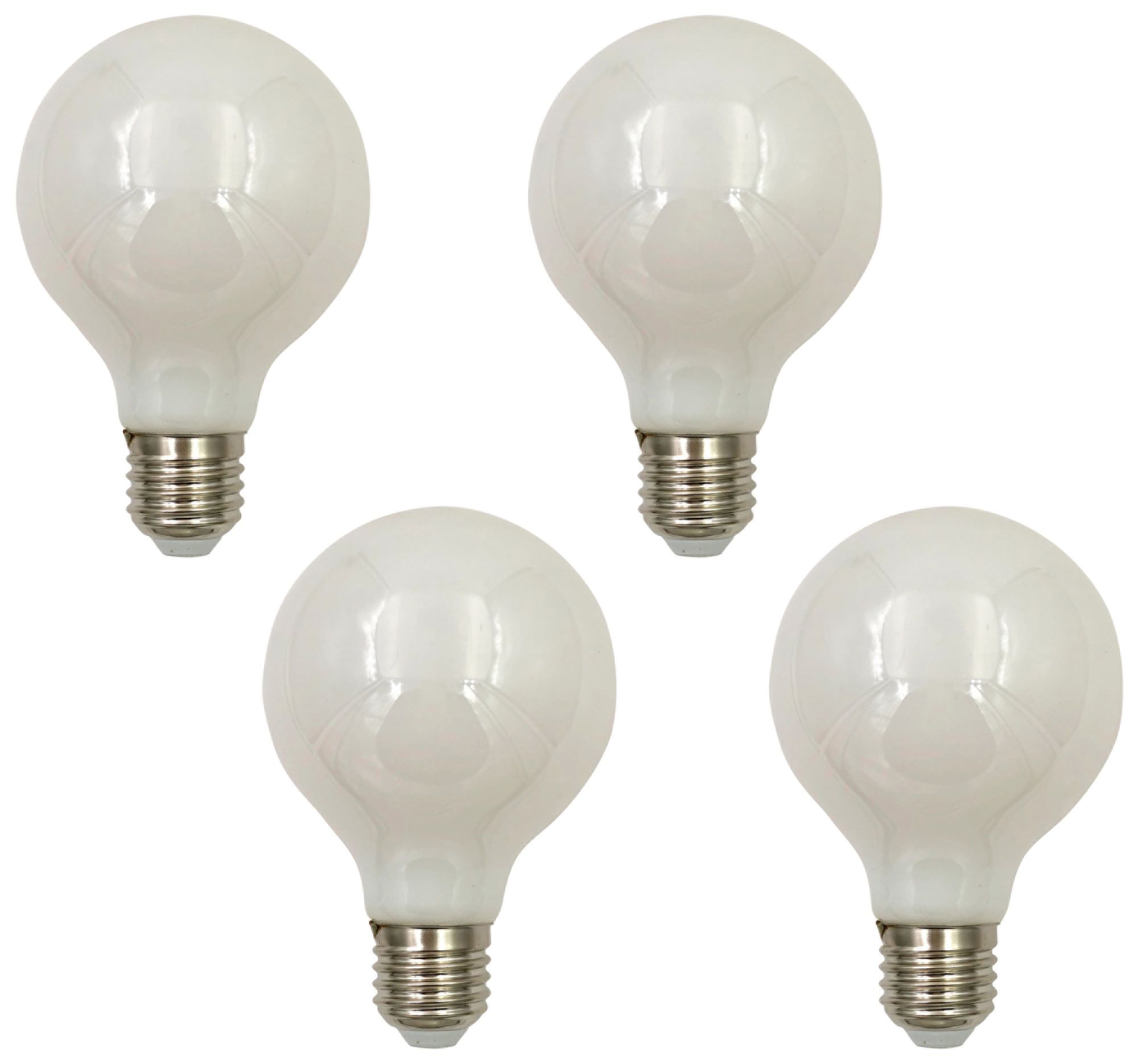 60W Equivalent Milky 8 Watt LED Dimmable Standard G25 4-Pack