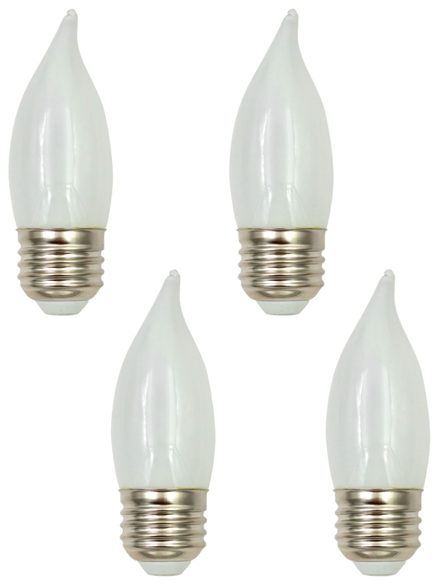 40W Equivalent Flame Tip Milky Glass 4W LED Bulbs 4-Pack