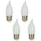 40W Equivalent Flame Tip Milky Glass 4W LED Bulbs 4-Pack