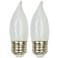 40W Equivalent Milky 4W LED Dimmable Standard Torpedo 2-Pack