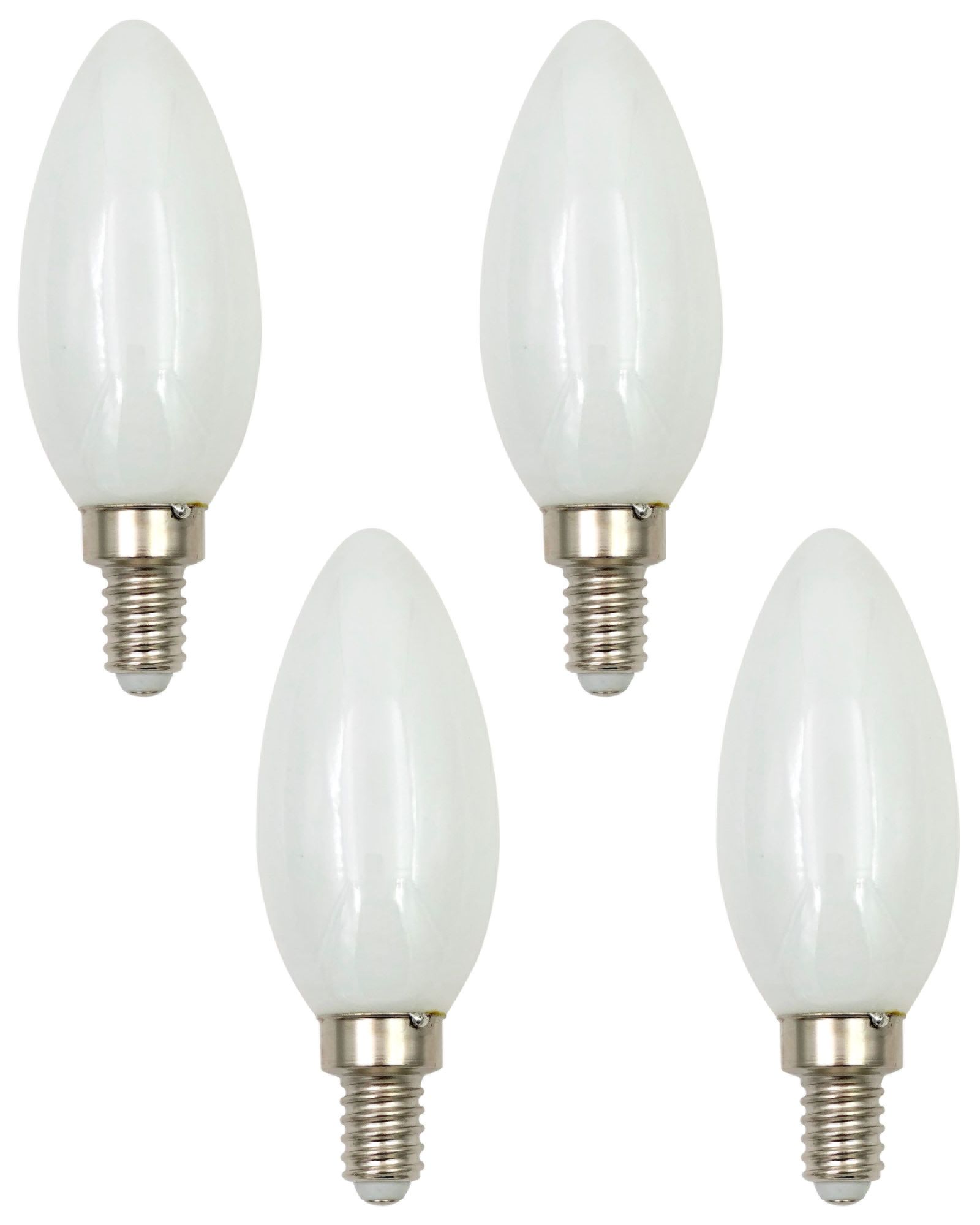 40 Watt Equivalent Milky 4W LED Dimmable Candelabra 4-Pack