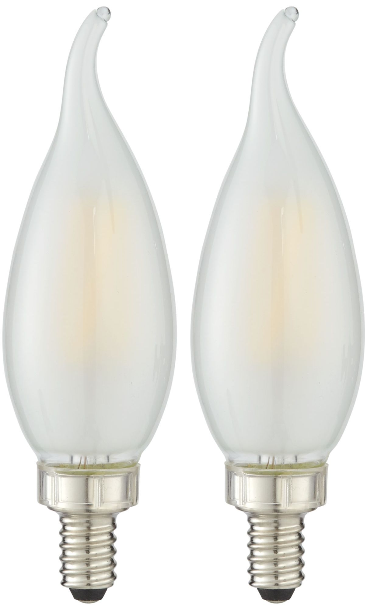 40W Equivalent Milky Glass Flame Tip 4W LED Candelabra Bulbs 61A31