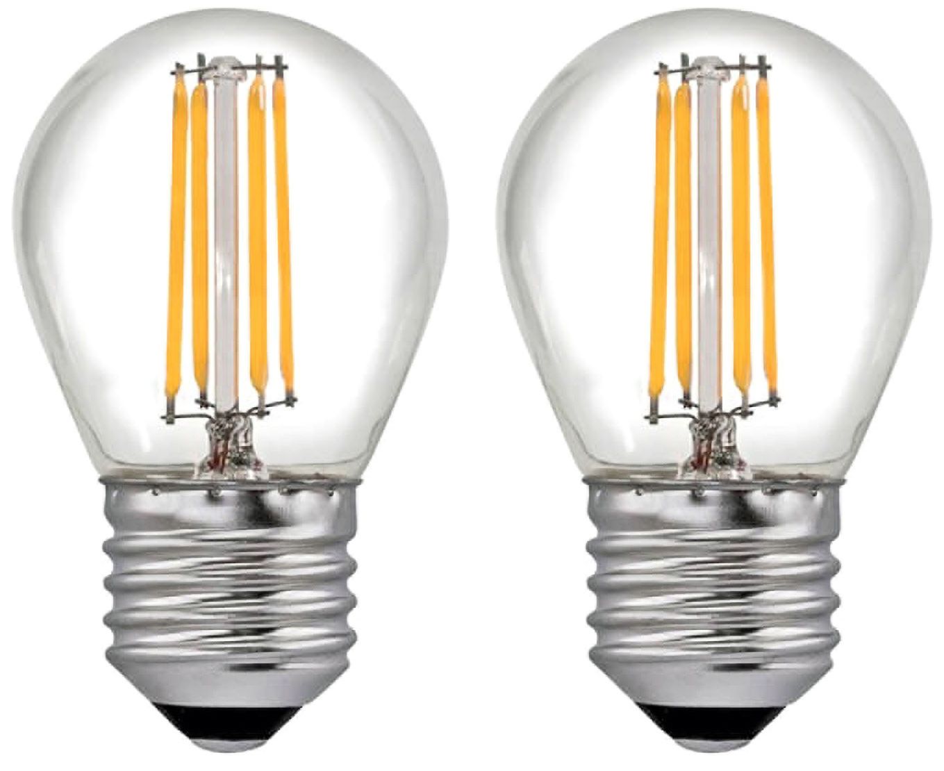 60W Equivalent Clear 6 Watt LED Dimmable Standard G16 2-Pack