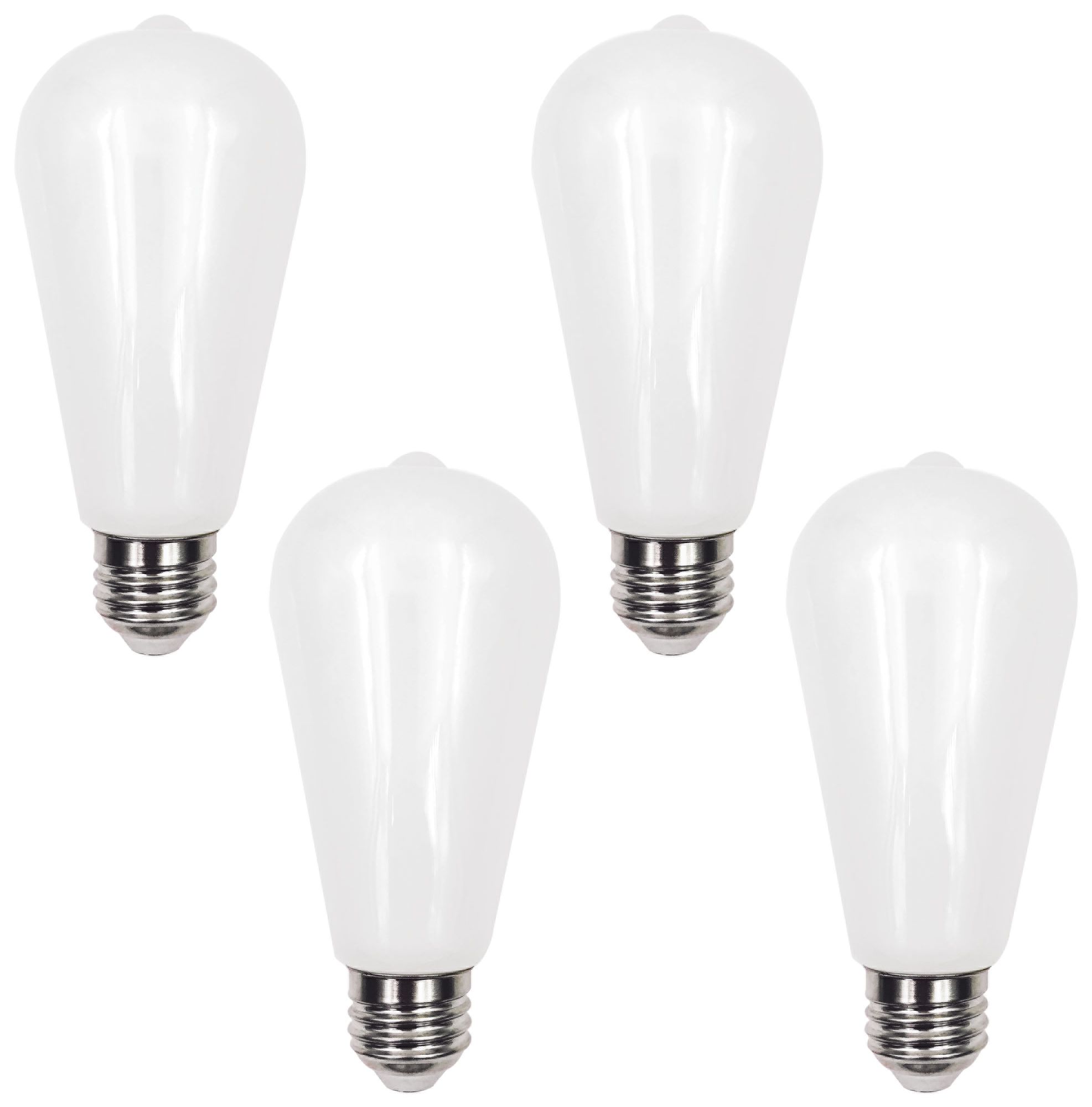 75W Equivalent Milky 8W LED Dimmable Standard Edison 4-Pack