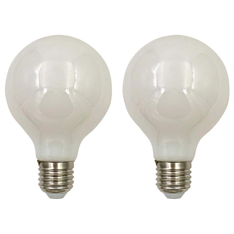 60W Equivalent White Globe 8W LED Standard Base Bulbs 2 Pack