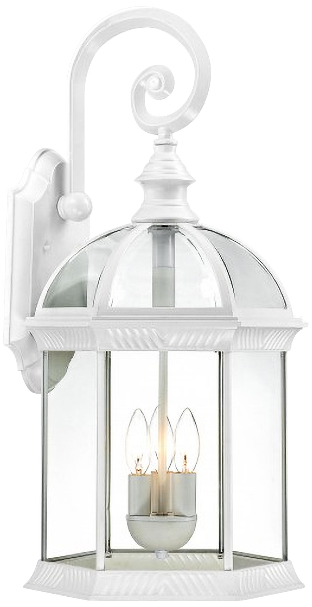 Satco Boxwood 26 1/4" High White 3-Light Outdoor Wall Light