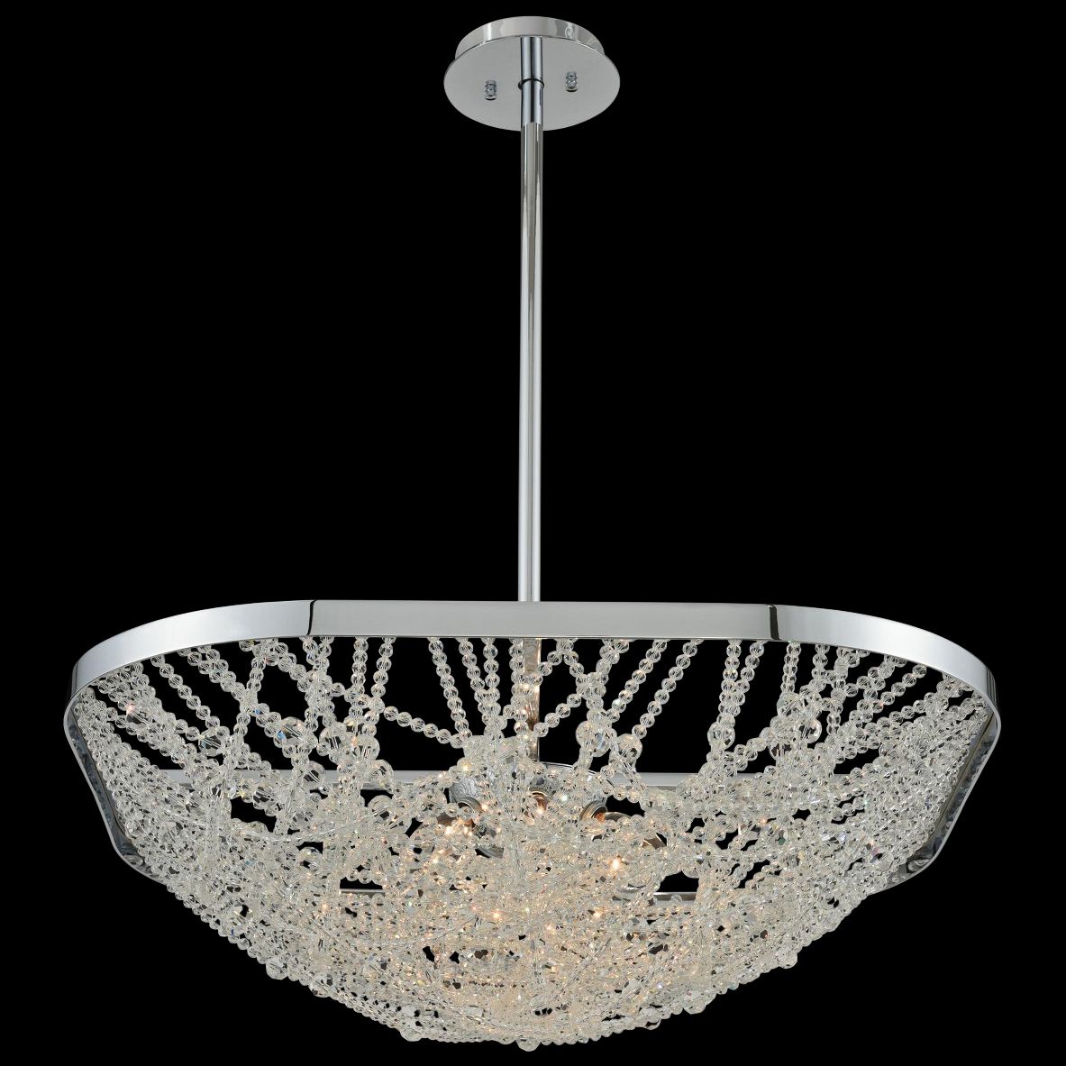 Allegri Lana 26" Wide Polished Chrome Crystal Pendant