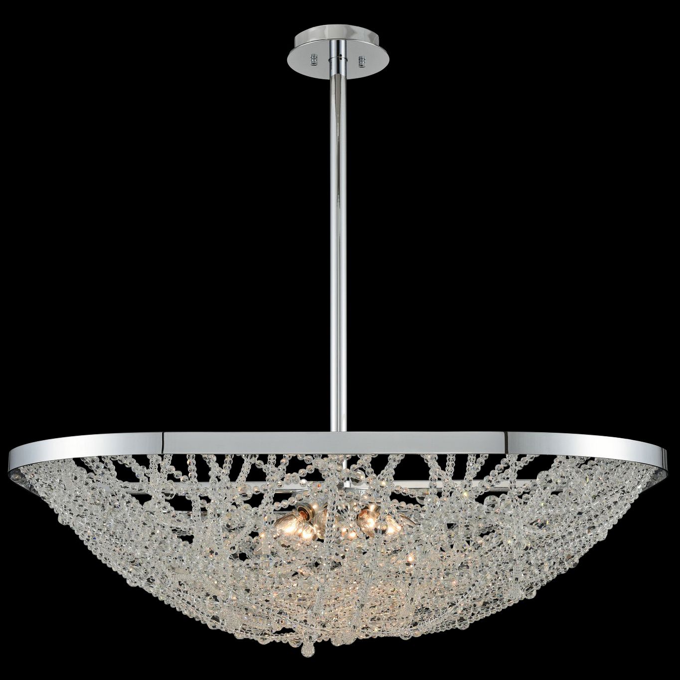 Allegri Lana 32" Wide Polished Chrome Crystal Pendant