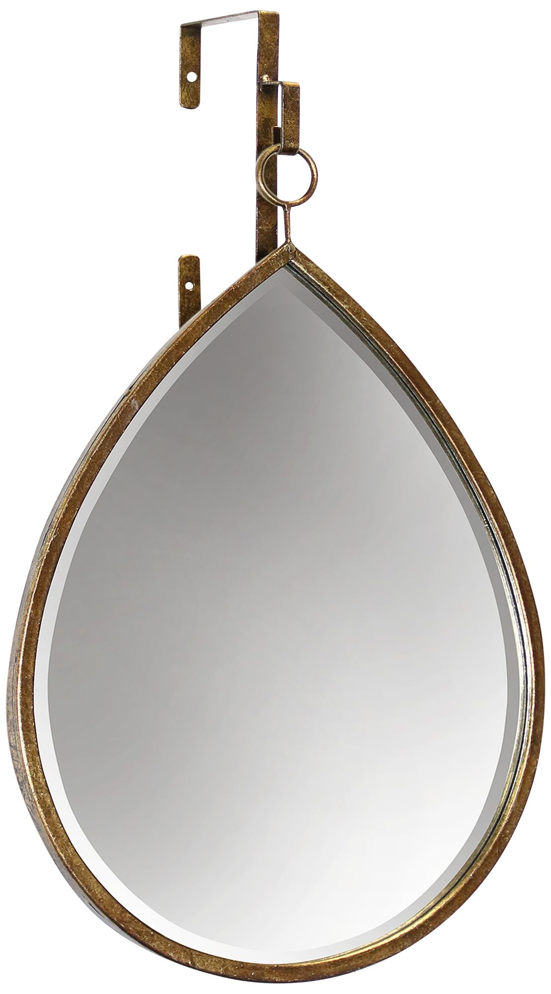 Haile Antique Gold 16" x 24" Teardrop Wall Mirror