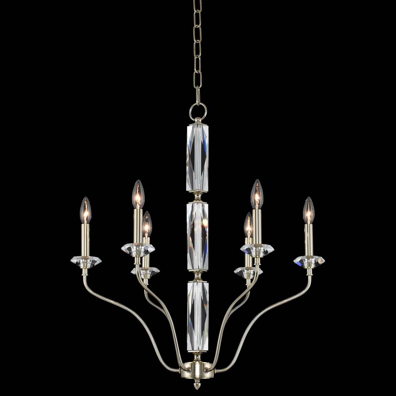 Allegri Savia 25" Wide Champagne Gold 6-Light Chandelier