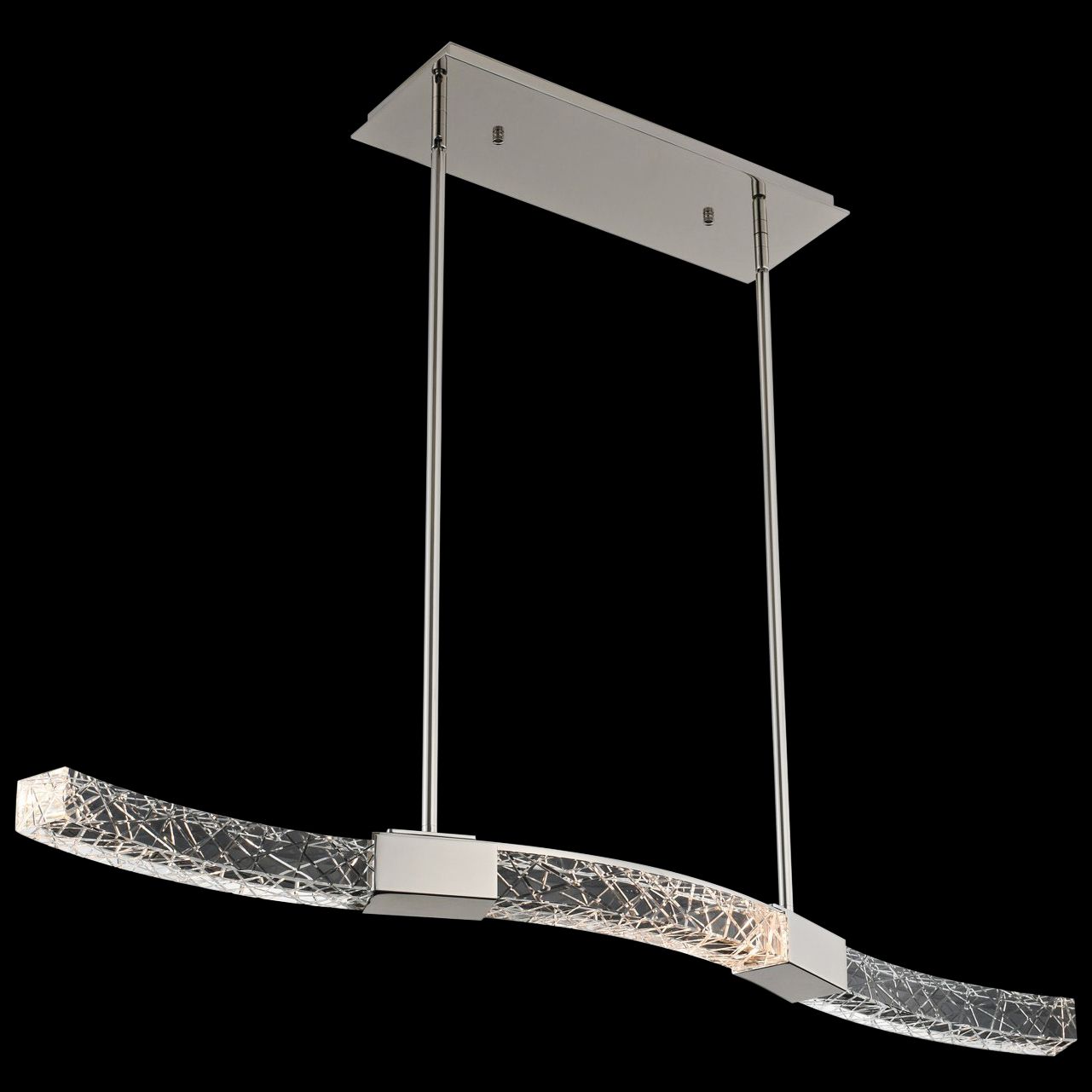 Athena 40"W Polished Nickel LED Kitchen Island Light Pendant