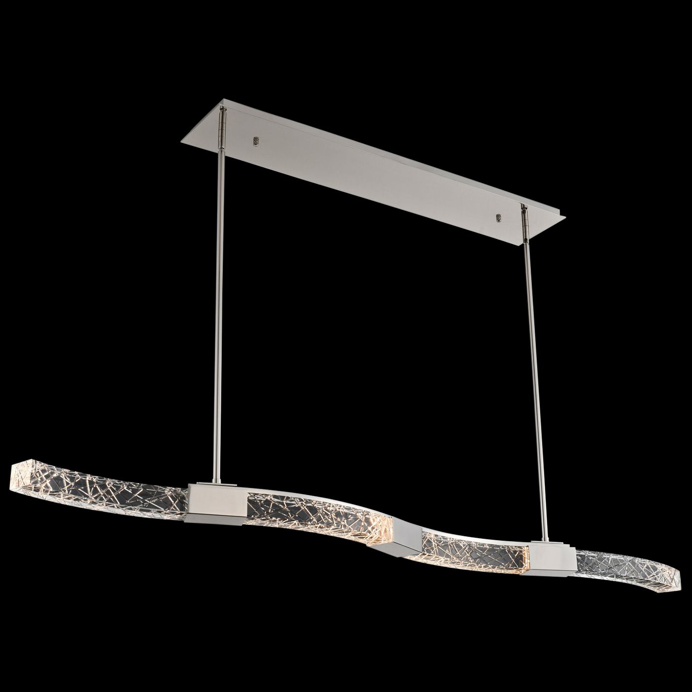 Athena 54"W Polished Nickel LED Kitchen Island Light Pendant