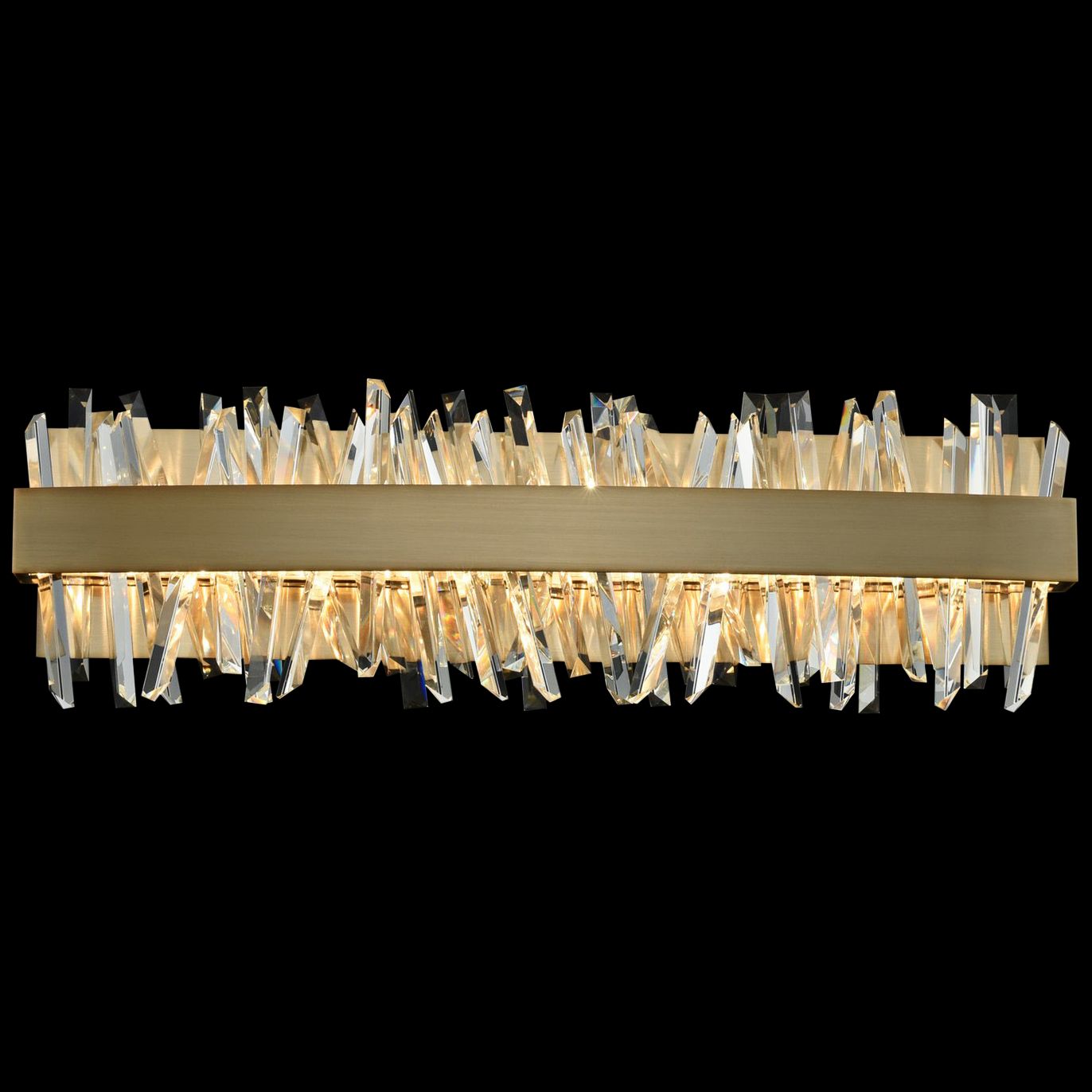 Allegri Glacier 24"W Champagne Gold LED Crystal Bath Light
