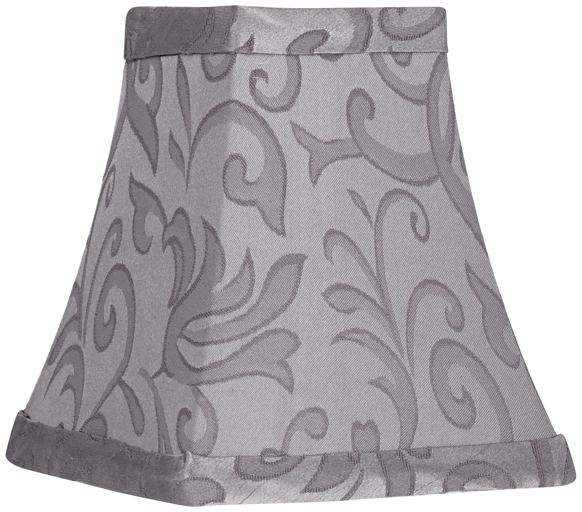 Shiny Gray Square Bell Lamp Shade 2.5x4.5x5 (Clip-On)