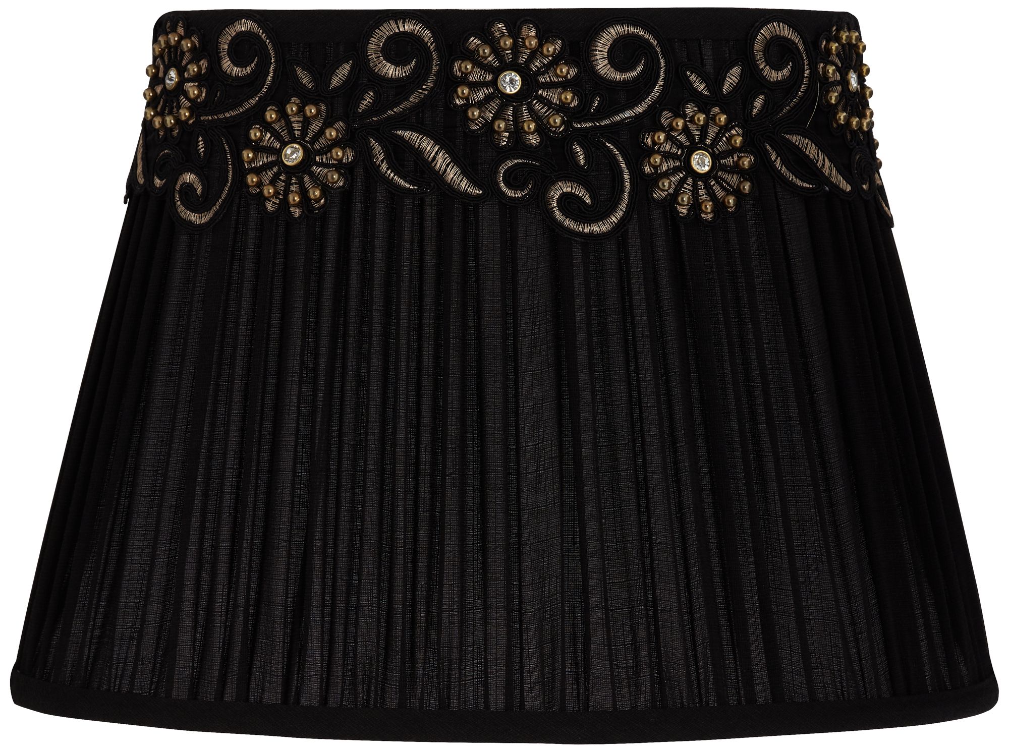 Black Shirring Pleat Oval Shade 8/11x11/16x11.5 (Spider)