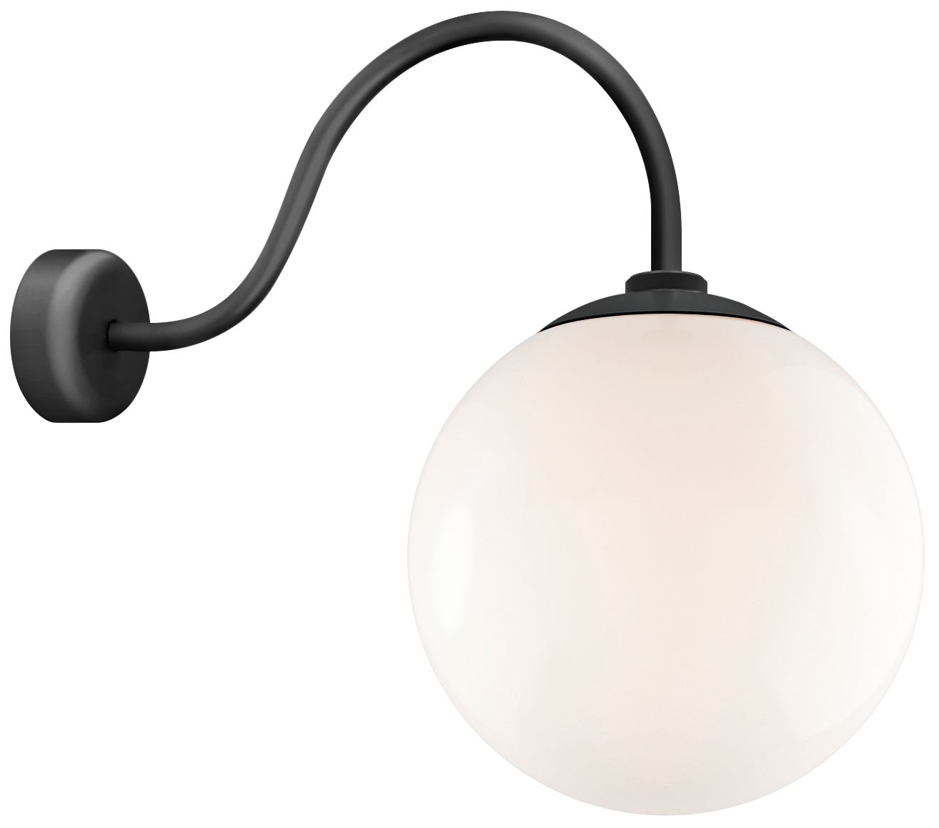 RLM Globe 24" High Gloss Black Aluminum Outdoor Wall Light