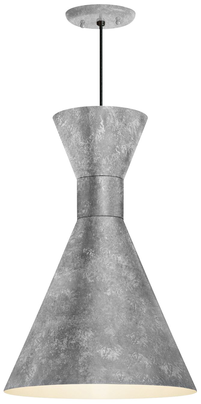 RLM Mid-Century 15 1/4"H Galvanized Outdoor Hanging Light