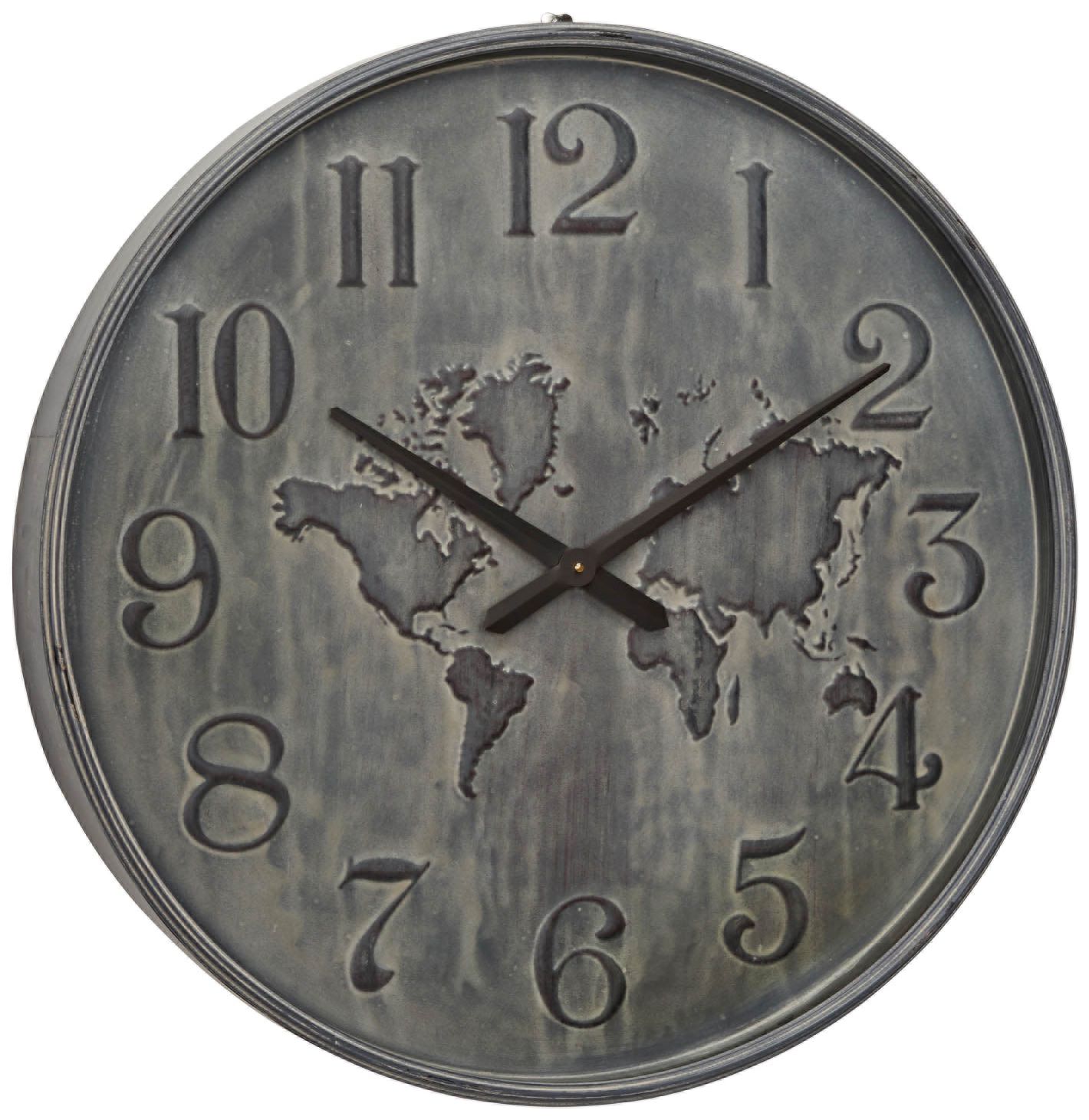 Wanderlust Industrial Gray Metal 28" Round Large Wall Clock