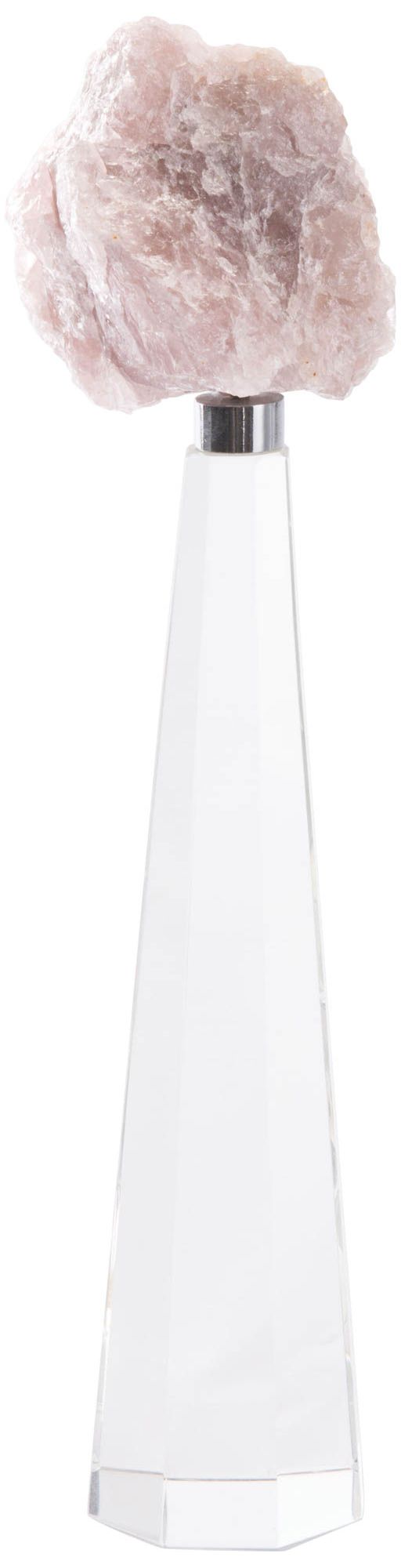 Zuo Small 12 3/4" High Pink Stone Sculpture with Glass Base