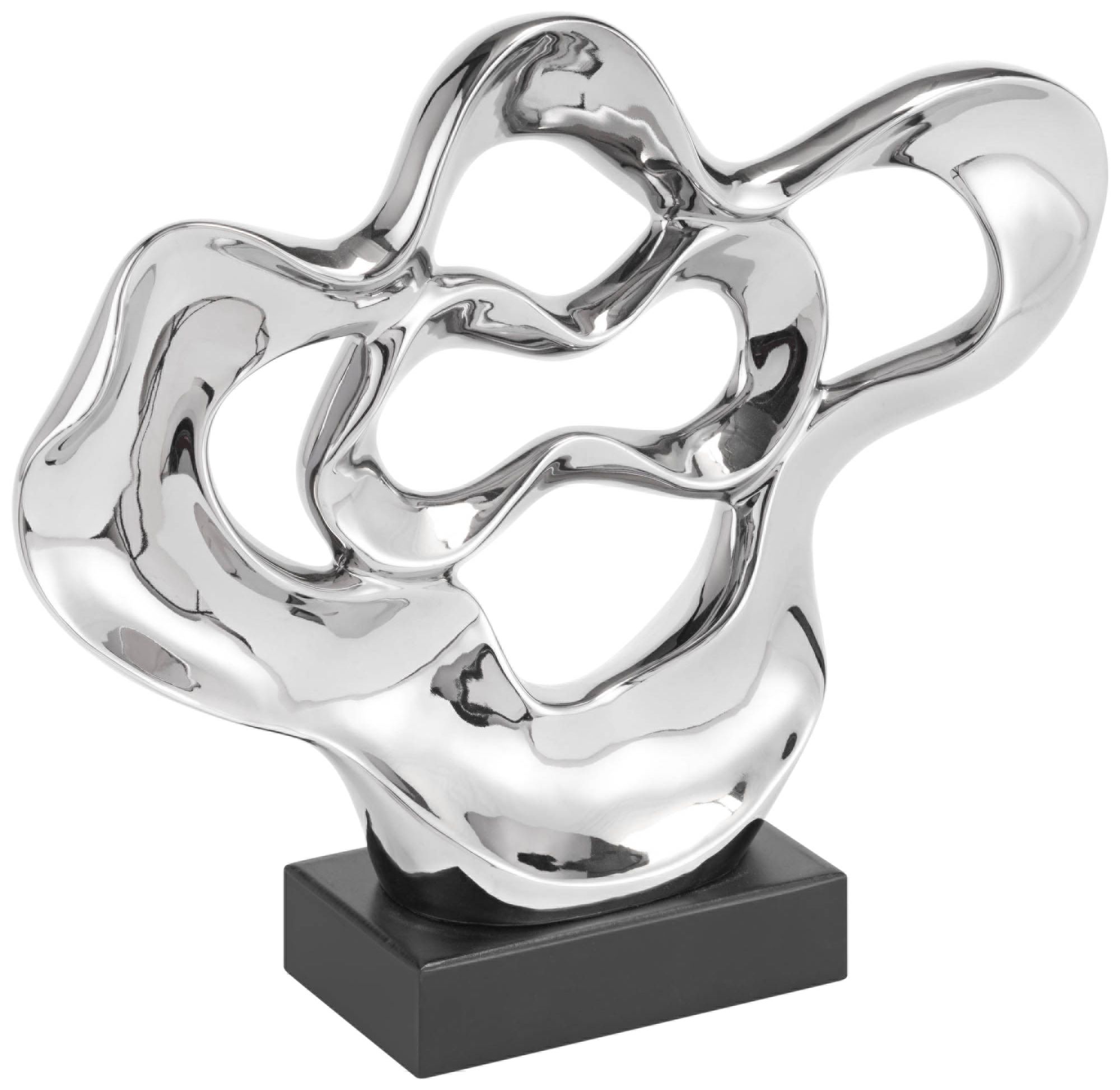 Piomix 14 1/2" Wide Bright Silver Modern Sculpture
