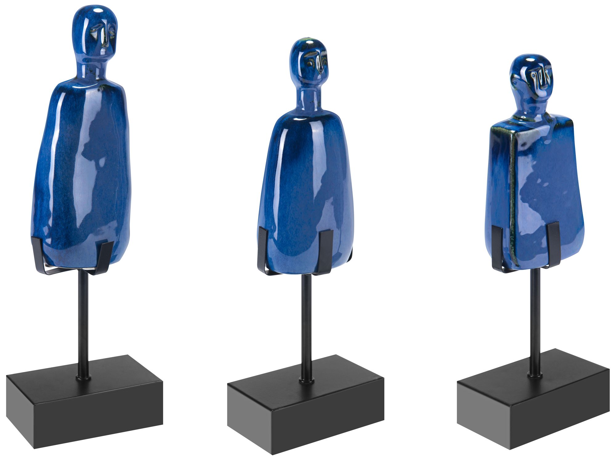 Zuo Salar Blue Ceramic Figurines Set of 3