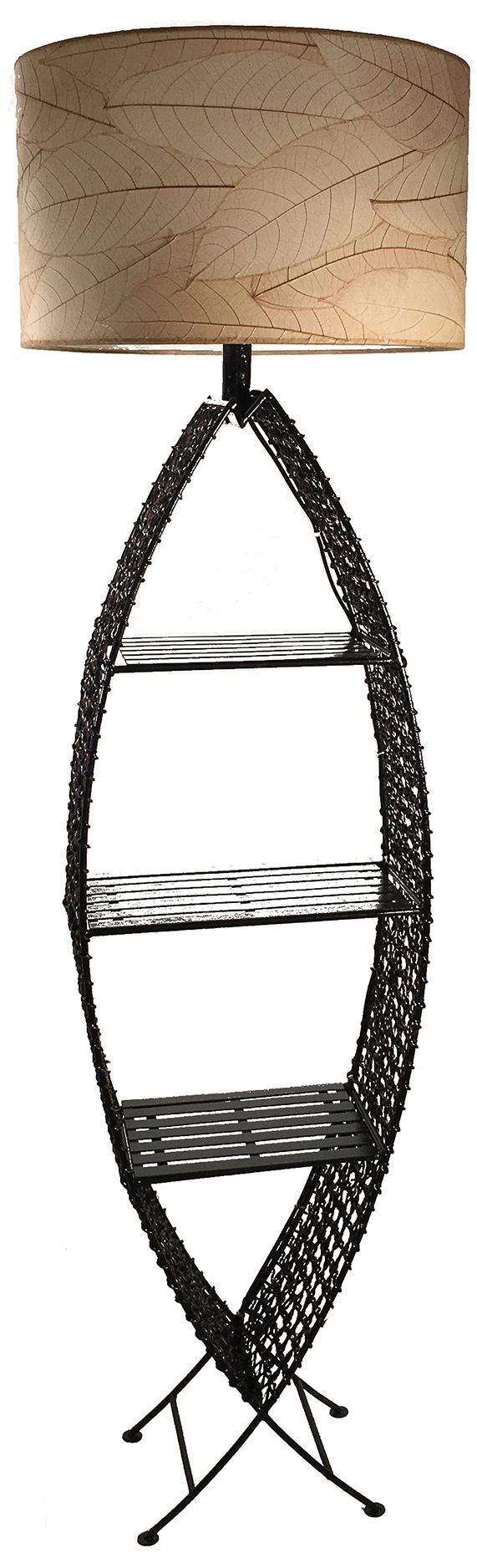 Eangee Fish Shelf Wrought Iron LED Indoor-Outdoor Floor Lamp