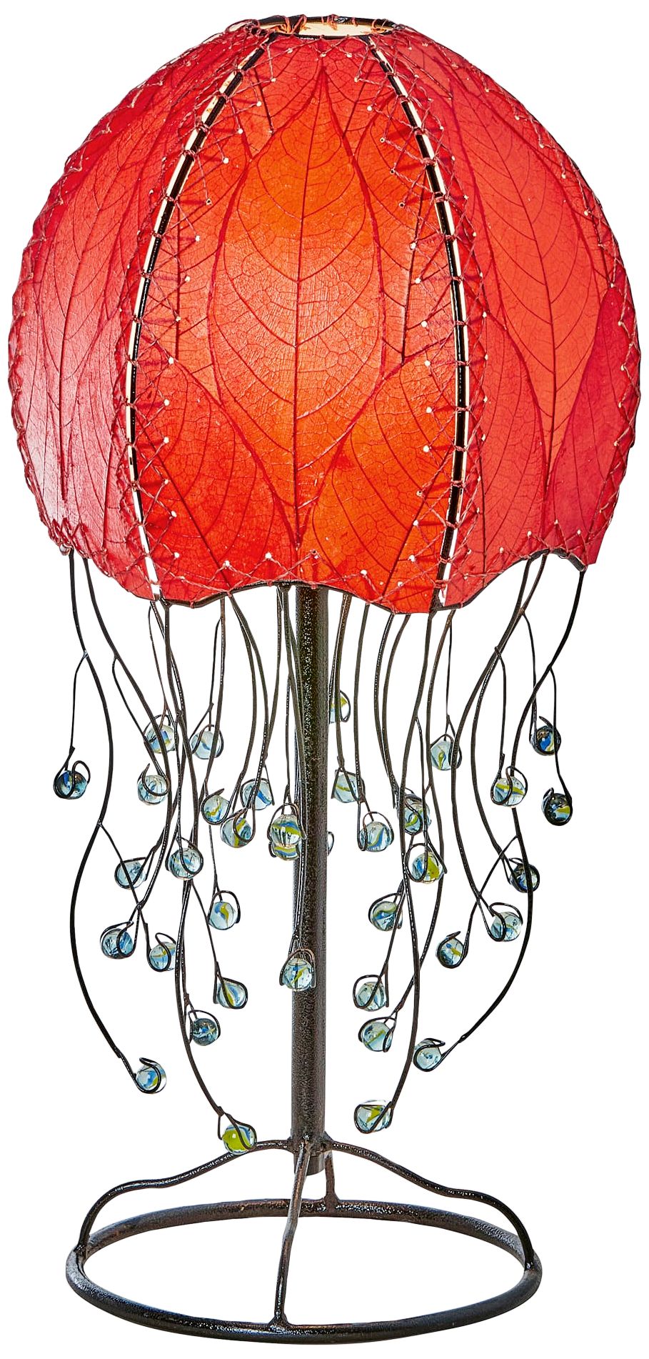 Eangee Jellyfish Red Cocoa Leaves Table Lamp