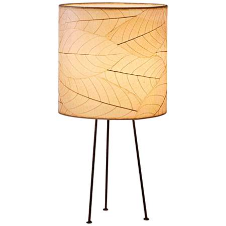 Eangee Metal Tripod Drum Natural Accent Table Lamp