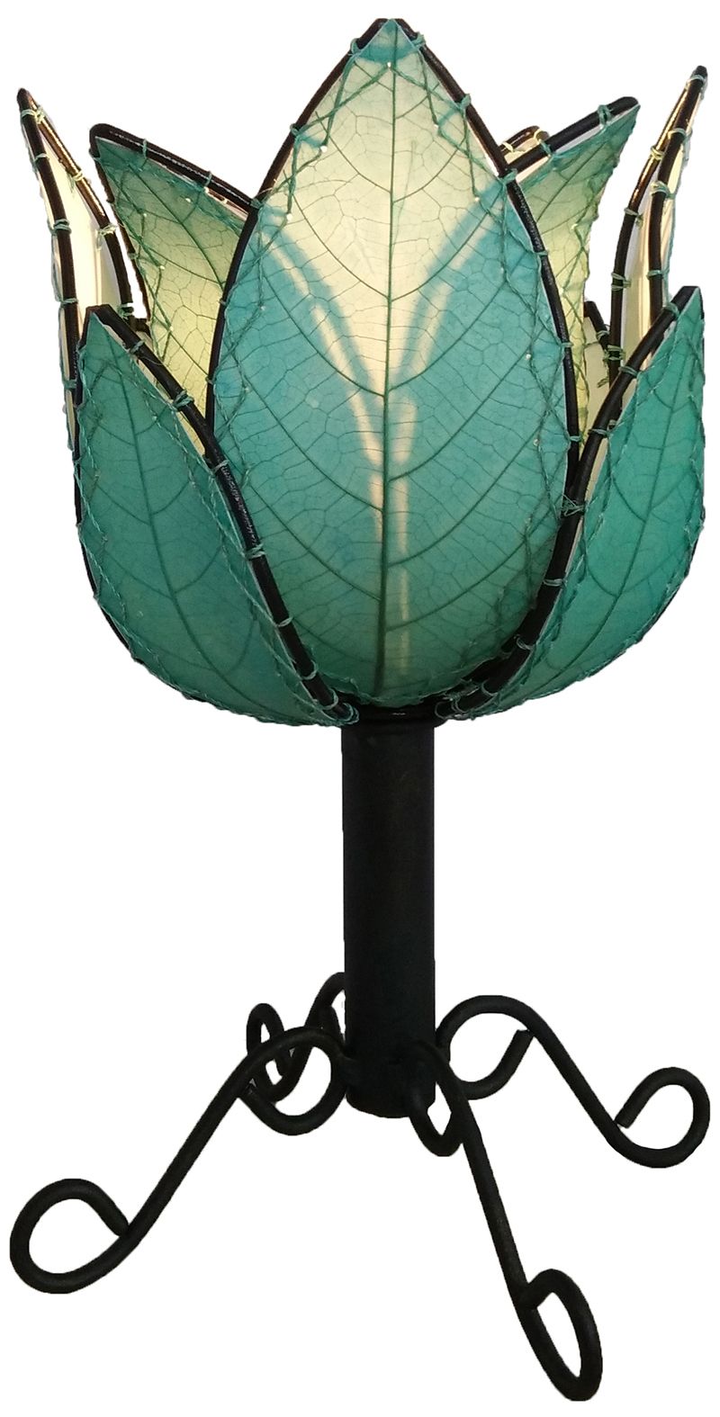 Eangee Lotus 15" High Sea Blue LED Outdoor Accent Table Lamp