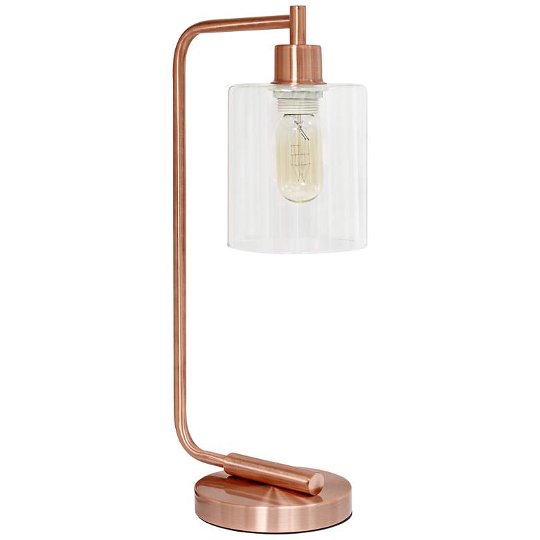 Image 1 Simple Designs Bronson Rose Gold Lantern Desk Lamp