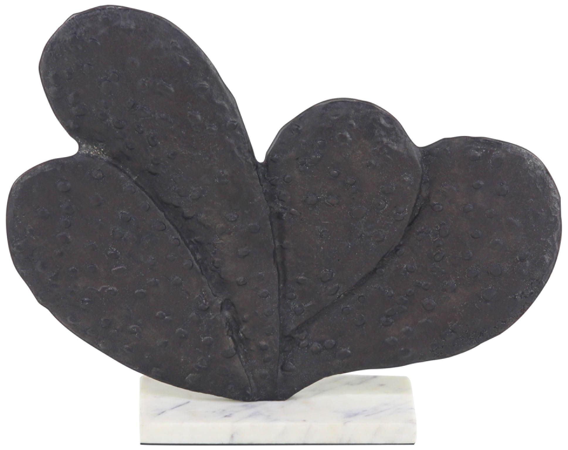 Rustic 10" High Textured Black Horizontal Cactus Figurine