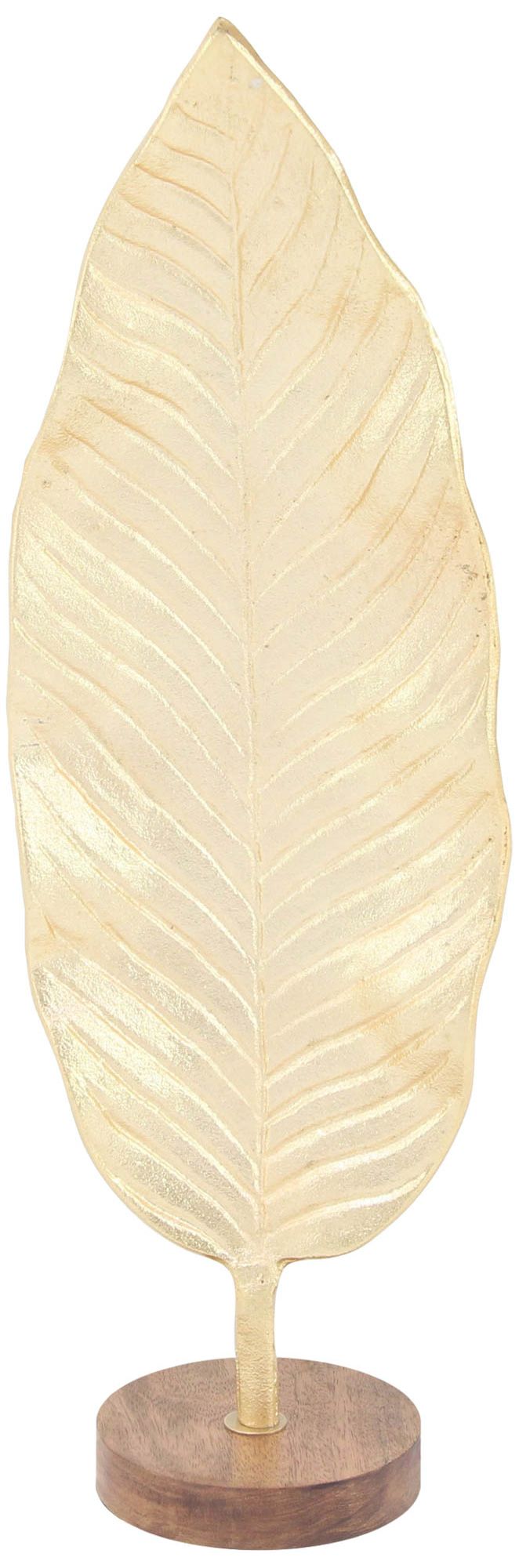 Rustic 23" High Textured Gold Leaf Sculpture