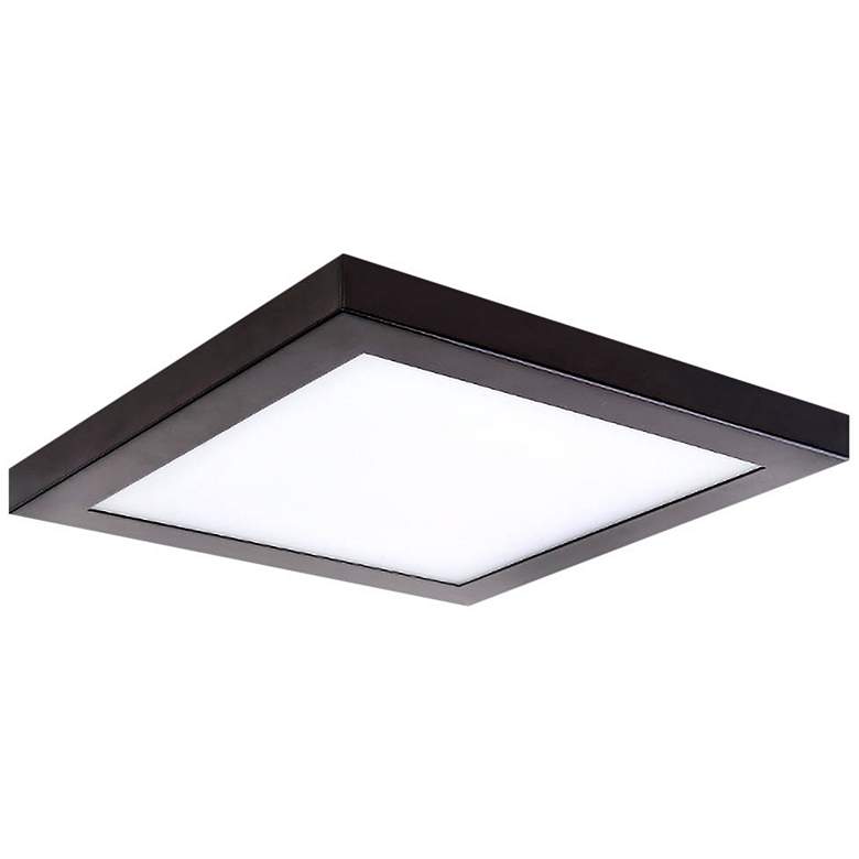 Platter 13&quot; Square Bronze LED Outdoor Ceiling Light