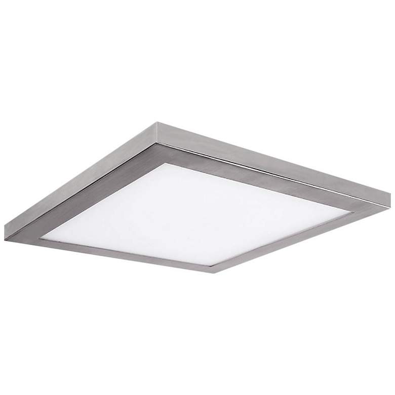 Image 2 Platter 13" Square Brushed Nickel LED Outdoor Ceiling Light