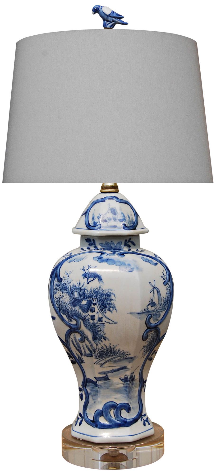 Marie Blue and White Porcelain Urn Accent Table Lamp