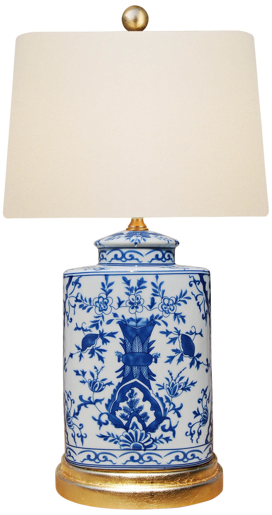 blue and white table lamps