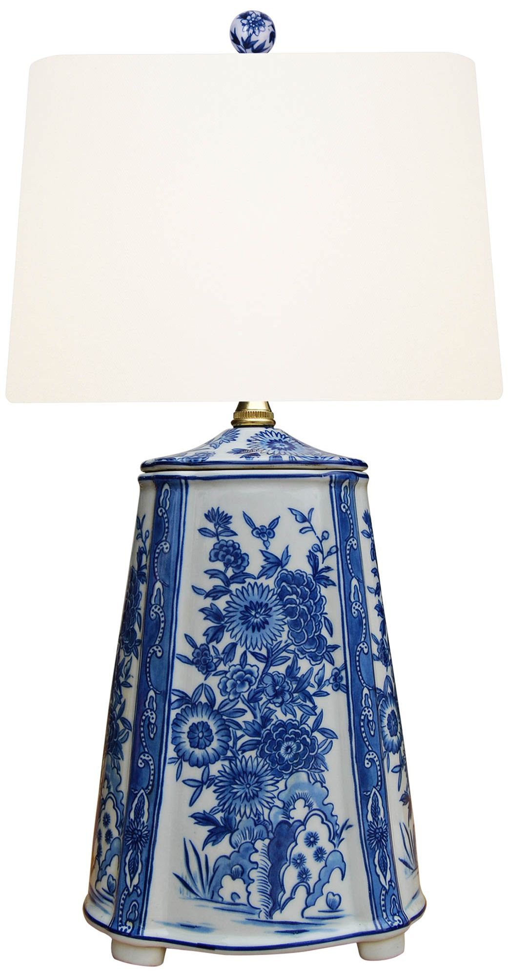 Akeno Blue and White Porcelain Accent Table Lamp