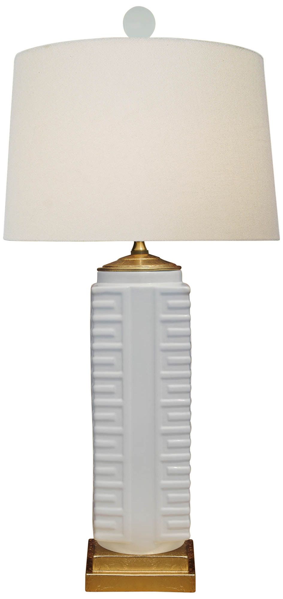 Lenon White Porcelain Square Vase Table Lamp