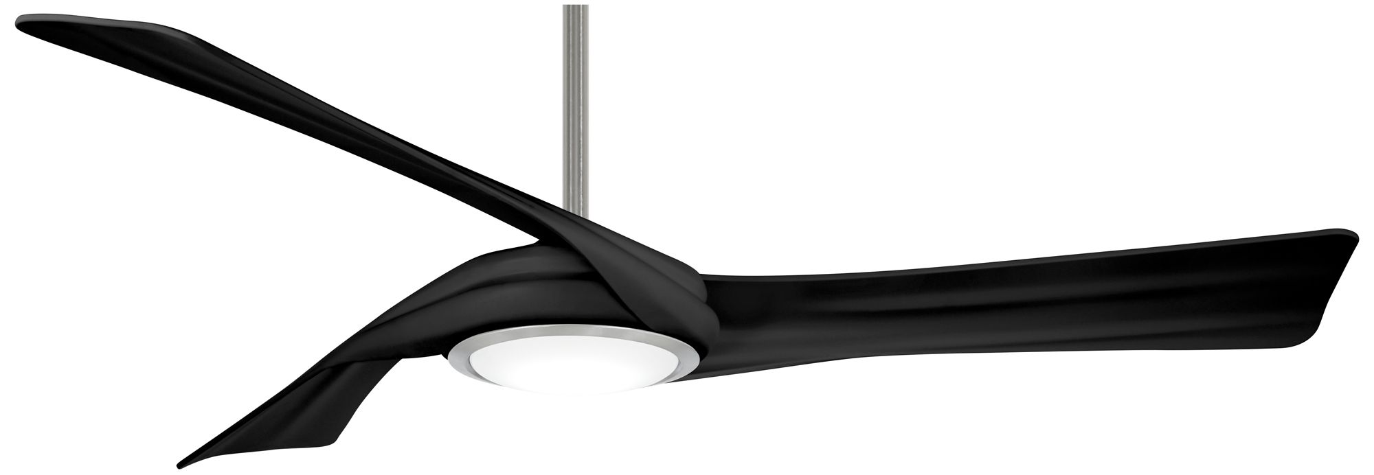 60" Minka Aire Curl Brushed Nickel and Coal LED Smart Ceiling Fan