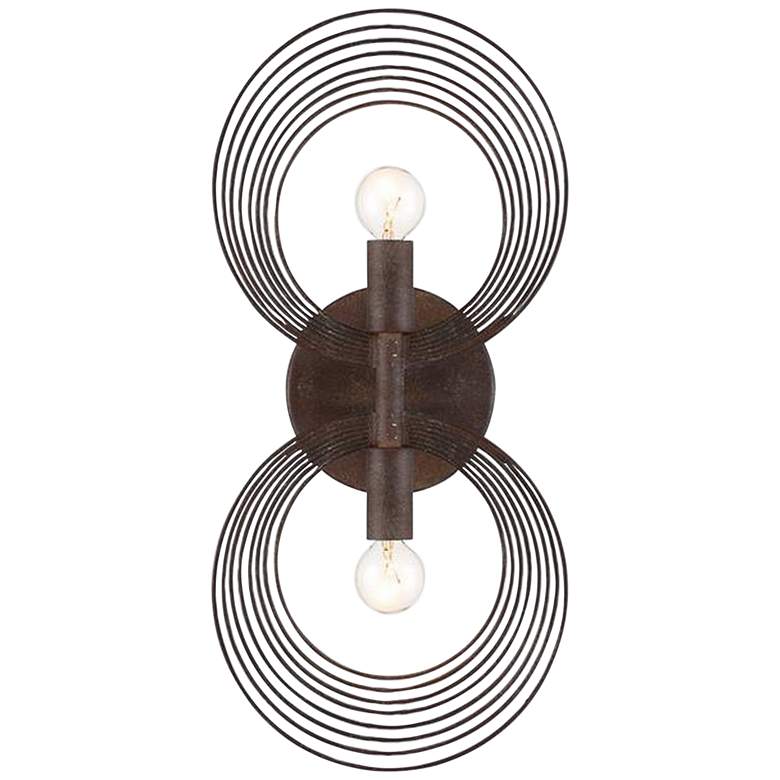Crystorama Doral 16 1/4&quot;H 2-Light Forged Bronze Wall Sconce