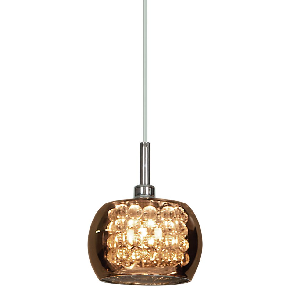 Glam 5" Wide Chrome with Mirror Glass LED Mini Pendant