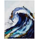 Liquid Waves 28&quot; High 2-Piece Gel Coat Canvas Wall Art Set