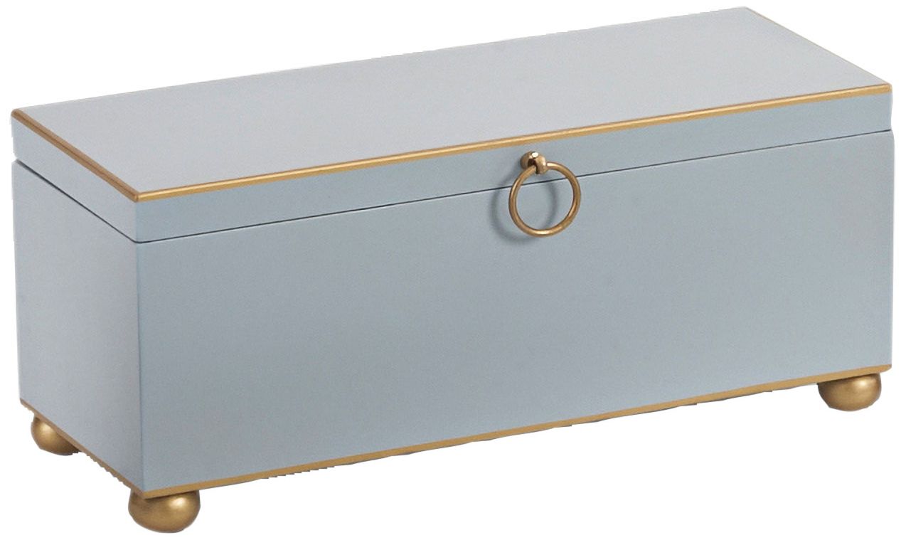 Wildwood Rectangular Pastel Blue Tole Box