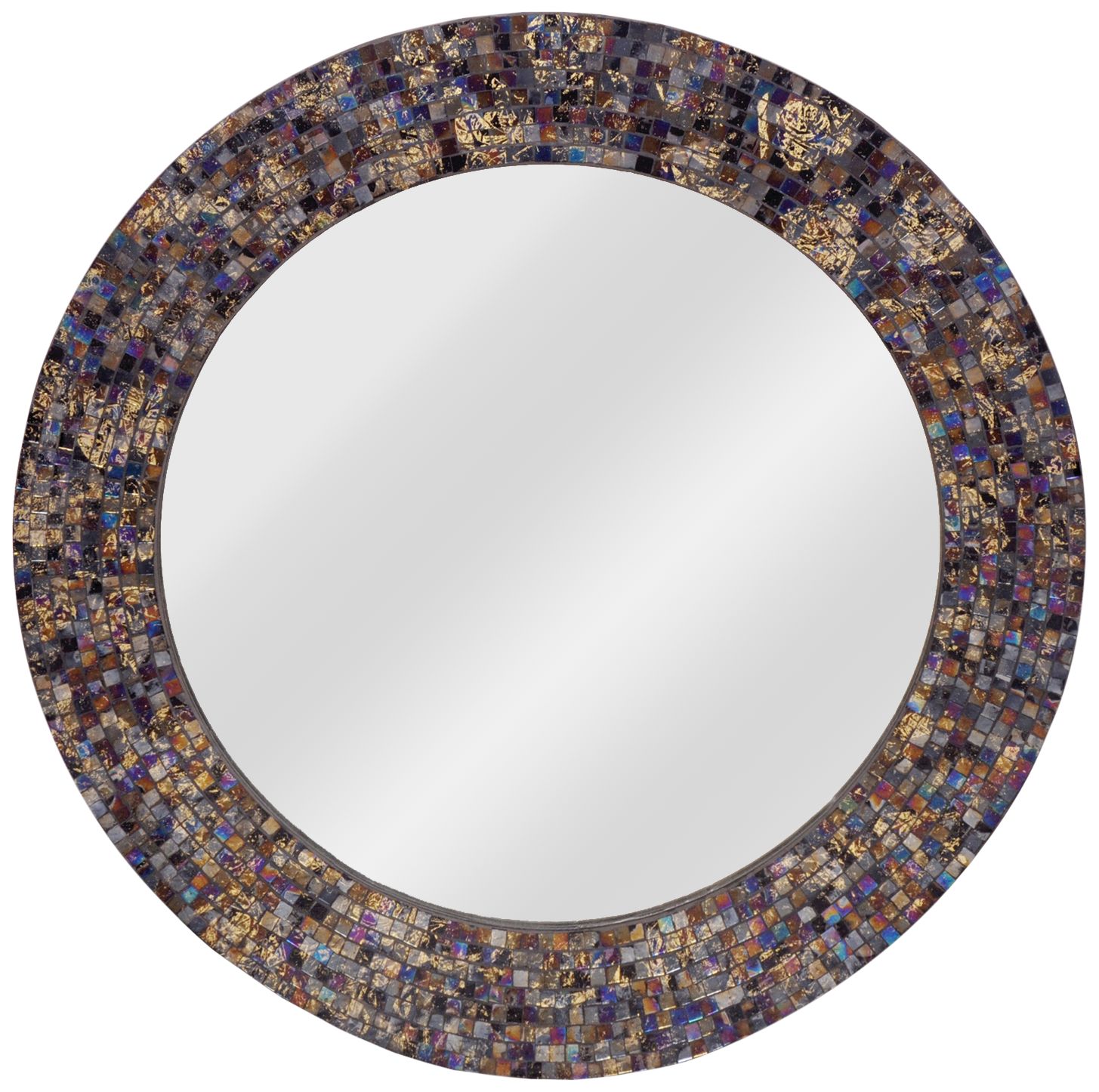 Kenroy Home Palacial Mixed Glass Mosaic 30" Round Mirror