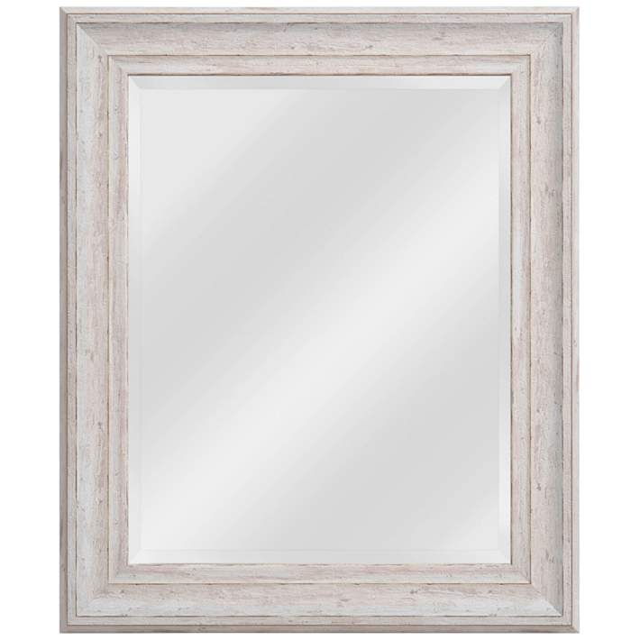 Warren Distressed White 29 1 4 X 35, Large White Rectangular Wall Mirror
