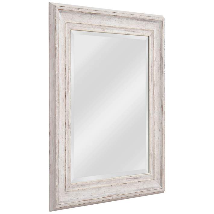 white distressed mirror diy