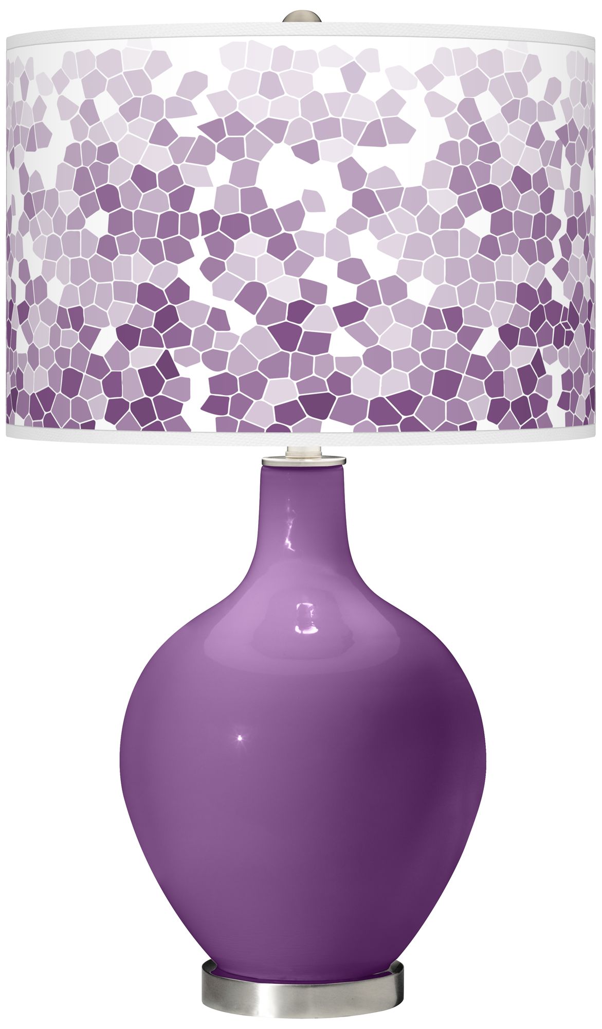 Passionate Purple Mosaic Giclee Ovo Table Lamp
