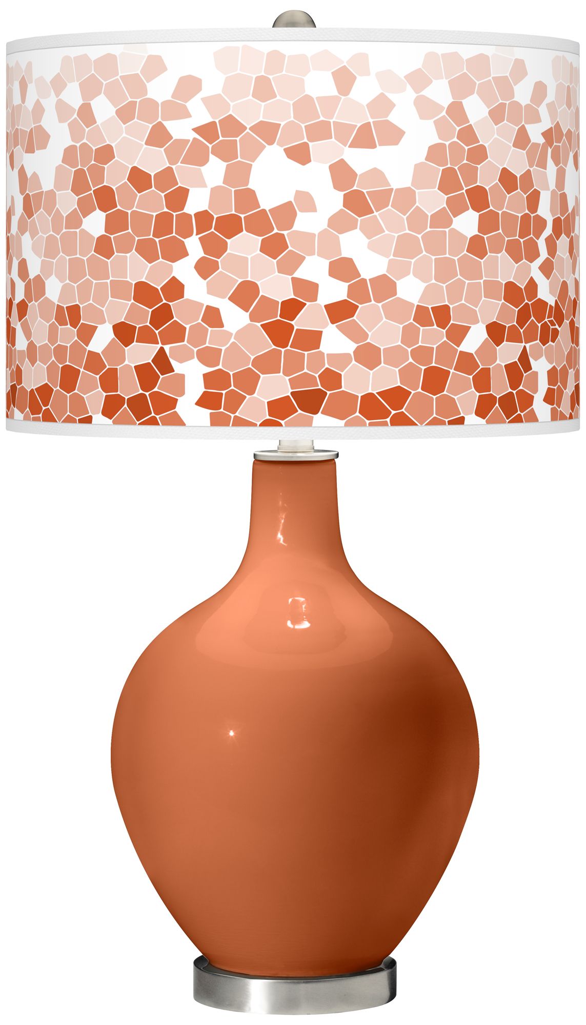 Robust Orange Mosaic Giclee Ovo Table Lamp