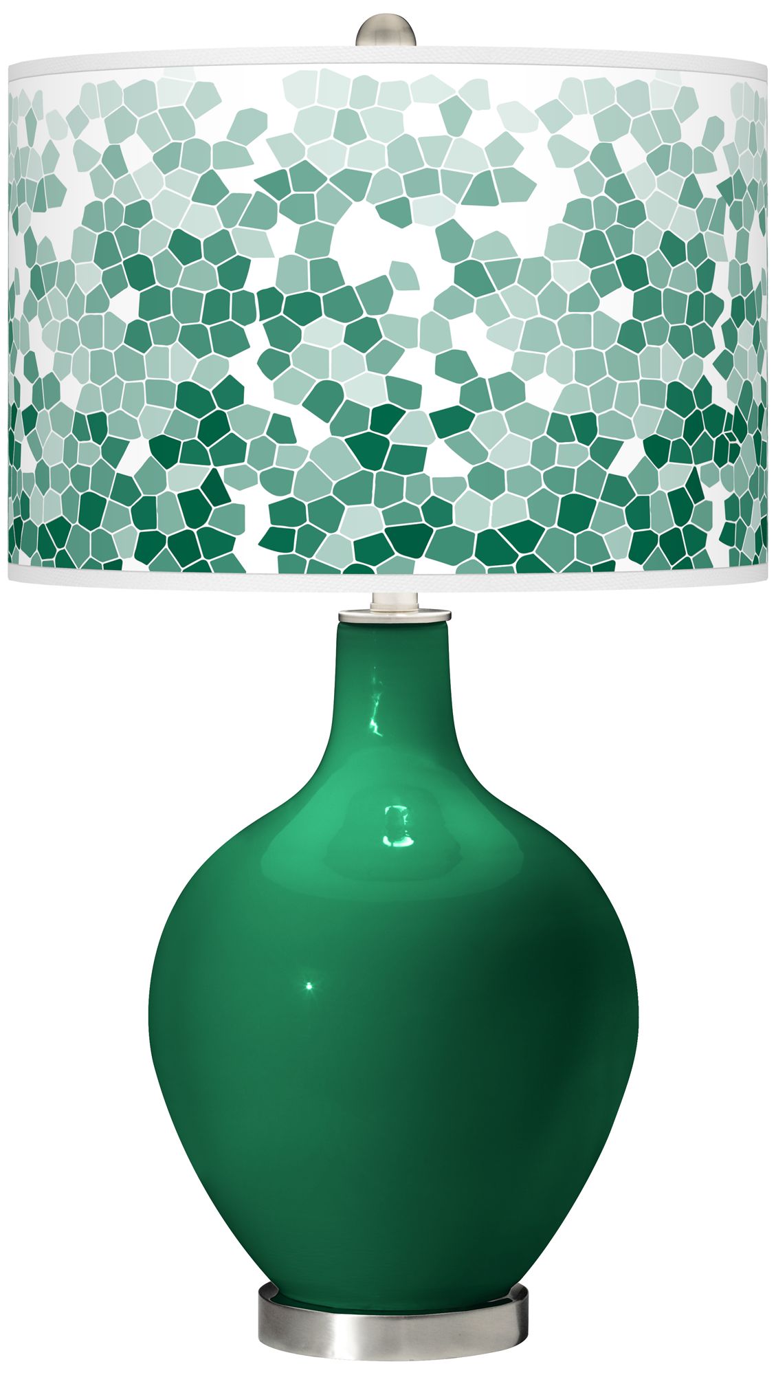 Greens Mosaic Giclee Ovo Table Lamp