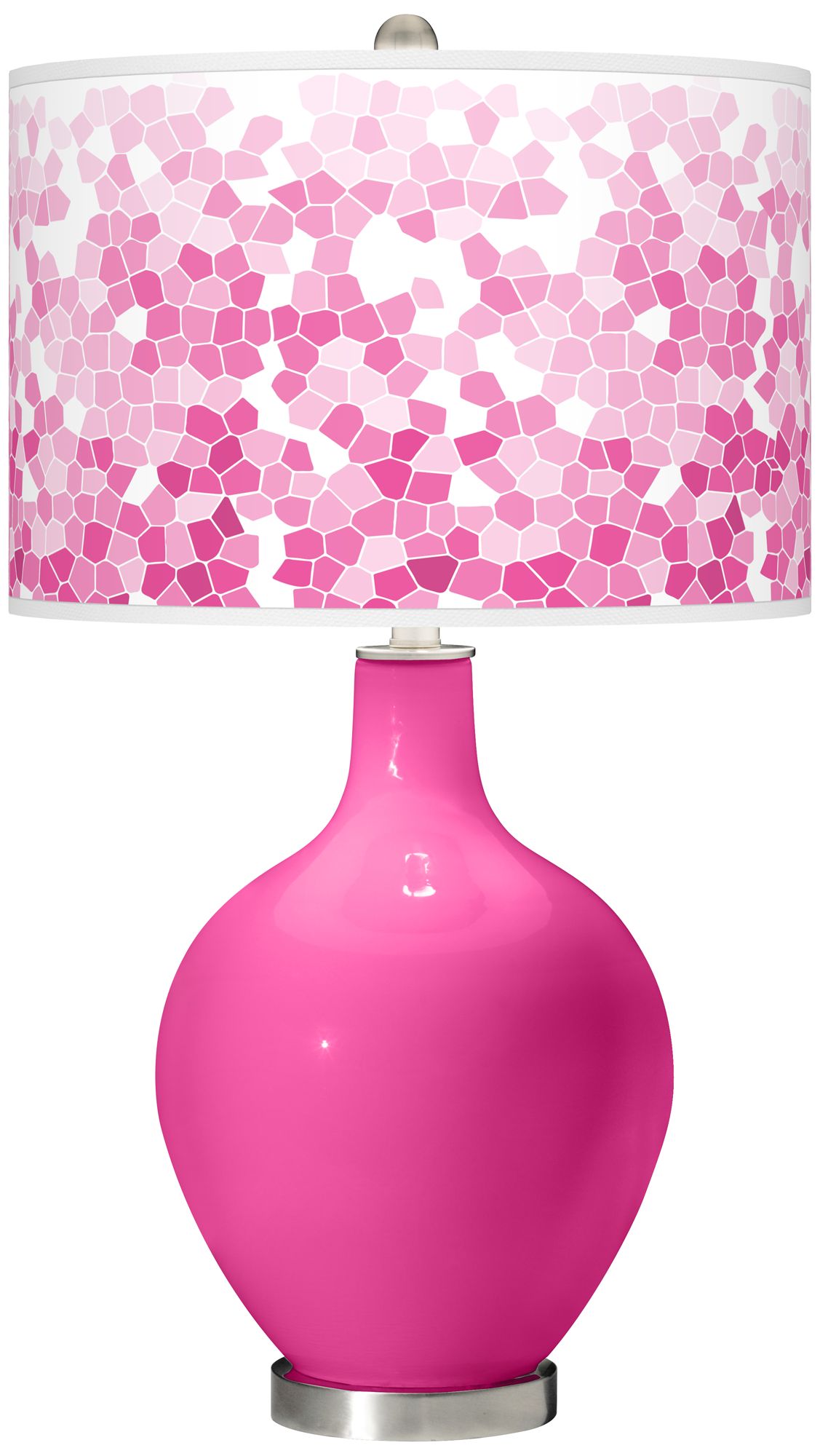 Fuchsia Mosaic Giclee Ovo Table Lamp